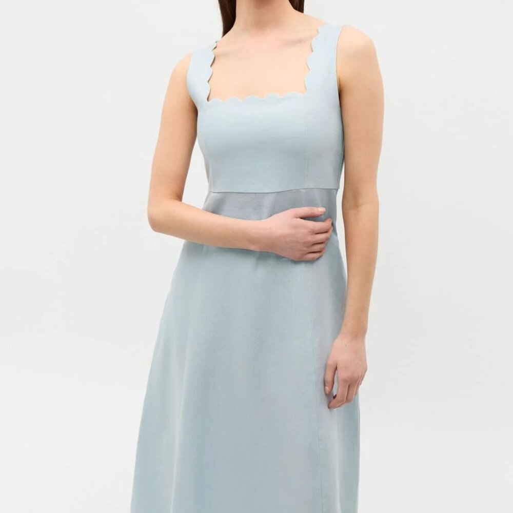 Blue Linen Summer Dress
